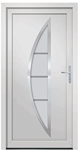 vidaXL Porta Ingresso Bianca 88x200 cm in PVC, Porta, Porta di Ingresso, Porta d'ingresso in PVC, Porta entrata, Porta in PVC, Porte, Porte in PVC