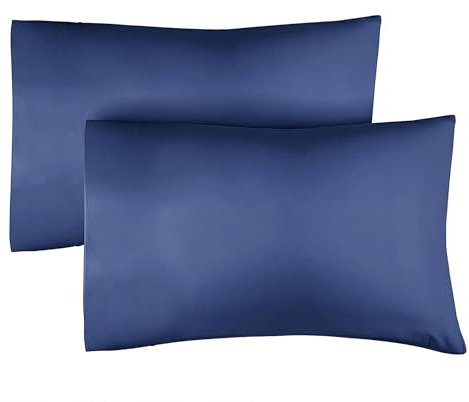 Federa 40x60 Blu marino - Set da 2 - Federe in Microfibra di Alta Qualità - Morbide, Confortevoli e Lavabili in Lavatrice - Federa 40x60 per Cuscini, Set 2 Federe Blu marino - OEKO-TEX Certificato