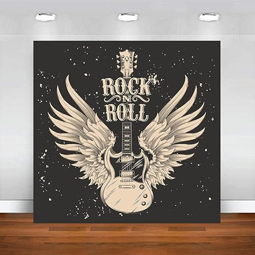 Rock n Roll Musik Mottoparty Gitarre Gitarre Wand Poster Banner Geburtstag Dekoration Fotografie Vintage 300x200cm