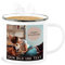 Emaille Becher Blechbecher - eigenem - Foto Bild Geschenk I Dein Bild und Text - 300 ml - Weiß Silber - fototasse tassen bedrucken selbst drucken photo tasse fototassen selber gestalten foto-becher