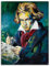 ARTLAND Wanddeko Leinwand Bilder Wandbild Portrait Künstler Musiker Beethoven 9 Symphonie Noten Klassiker U4QE