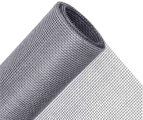 Tela Mosquitera para puerta y ventana, malla mosquitera Fibra de Vidrio de color gris (120 x 1000 cm)