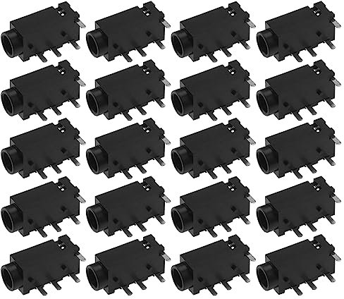 Create idea 20pcs 3.5mm Connecteur de Prise Audio 4 Broches Prise Femelle PJ320A Stéréo pour Microphone Écouteur Casque Radio Équipement Audio-vidéo