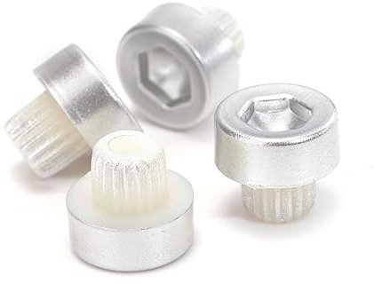 RhinoTuning 50pcs Rad Felge Lippe Nieten Muttern Loch 6.2mm/0.24in Ersatz Nieten Auto Rad Zubehör Teile Chrom(silbrig)