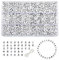 Gredstar 2590 Stück Buchstaben Perlen Set, Buchstabenperlen A bis Z, Perlen Beads zum Auffädeln mit Herzperlen und Nummer 0 bis 9, Bastelnperlen Set mit Art Angelschnur für Schmuckherstellung,Weiß
