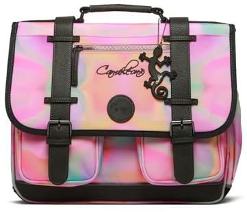 Cameleon Cartable scolaire Rose 38cm Vintage Fantasy avec 2 compartiments - Idéal pour l'école primaire et la rentrée scolaire en CP, CE1 et CE2 pour fille et garçon