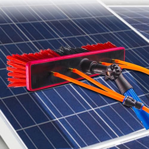 Teleskop WaschbüRste für Solaranlage, WaschbüRste mit Teleskopstiel Wasseranschluss, Telescopic Hydrocleaner Ausziehbarer Reiniger Wintergartendach Leicht Teleskopstange Fensterreinigung