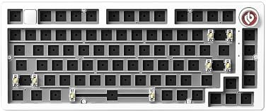CORBOBO LEOBOG Hi75 Wired Mechanical Keyboard Kit,Aluminum Alloy Barebones, 75% Percent Layout Hot Swappable Custom Metal Keyboard with Knob,RGB Backlit Gaming Key Board DIY Base Kit