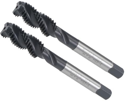 CoCud Taraud à Filetage en Spirale, Taille de Filetage M10x1.5, Outil de Taraudage en Acier Rapide Revêtu de Nitrure - (Pour traitements des Trous et Matériaux Collants), 2 Pièces