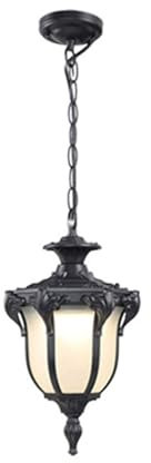 Modern Pendelleuchte Vintage Pendelleuchte for draußen Wasserdichte Aluminium Außen Hängelaterne Rustikale Gazebo Landschaft Deckenleuchte for Garten Korridor Grape Frame Pavillon(Zwart,23*43cm)