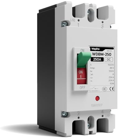 WSPIHO 250A 550V DC-Leistungsschalter MCCB,Solarbatterieschutzschalter Isolatorschutz Leitungsschutzschalter für PV-Solaranlage