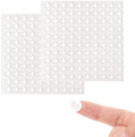 Mozeat Lens 200 Stück Transparente Silikon Gummifüße Selbstklebend Rund 8,5 x 2,5 mm Schrank Puffer Gummipuffer Elastikpuffer für Küche Schrank Glasplatten Tür