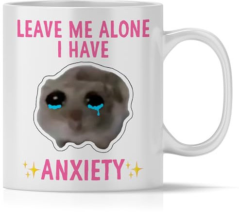 mindmonkeys® Sad Hamster Meme Lustige Tassen Hamsti Lustige Sprüche Tasse | i have anxiety | Keramik 300 ml