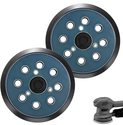 2 pezzi di ricambio per smerigliatrice orbitale Makita a 8 fori, con velcro, 125 mm, per Makita BO5031, M9204, BO5021, BO5041743081-8 per DeWalt 151281-08 DW4388