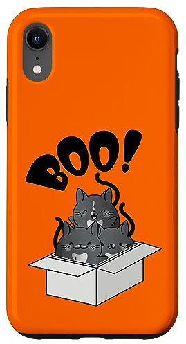 Hülle für iPhone XR Boo! Halloween Schwarze Katzen