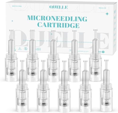 10 Stück Microneedling Nadeln 12 Pins Ersatz Dermapen Nadeln Microneedling Nadelpatronen Universal Micro Needling Nadeln mit Gewinde Port für Elektrischer Microneedling Pen EN99-10-12P