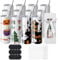 VEVOR 12er-Pack Gerade Sublimationsbecher, 591,5 ml Blanko-Becher, Edelstahl-Doppelwandbecher mit Strohhalm, Deckel, Bürste, Boden, Schrumpffolie, Geschenkbox, für Wärmepresse und Wärmeübertragung