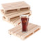 AMOYER 4 Stück Mini-holzpaletten-untersetzer, Kleine Paletten-untersetzer, Getränke, Tassenuntersetzer Für Heiße, Kalte Getränke, Wein, Bier, Tischschutz