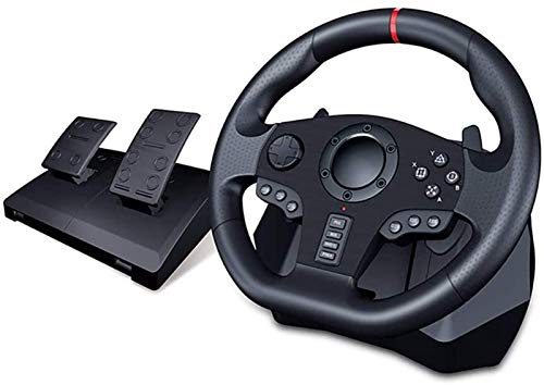 PC-Lenkrad, Spiel-PC-Rennlenkrad, universelles USB-Auto-Sim-270/900-Grad-Rennlenkrad mit Pedalen für PS4, PS3, PC, X360, Switch