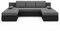 roe furniture Ecksofa mit Schlaffunktion 285x150x94 cm - Wohnlandschaft U Form - Kollektion BOLT U - Sofa U Form - Eckcouch mit Bettkassen - Grauschwarz