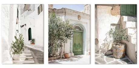 LZJAGXX Architecture Photography Posters and Prints Travel Landscape Mural Boho Neutral Wall Art Pictures Canvas Painting Decor 60x90cmx3 Frameless