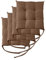 Il Tuo Artigiano Design 4 Stuhlkissen im Set, 40 x 40 cm 6 cm dick, Polsterung aus Schaumstoff und weichem Acryl, Sitzkissen Stuhl 4er Set, Stuhlkissen Outdoor 40x40 (4, Braun)