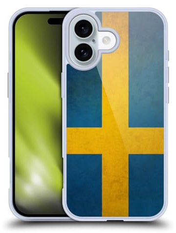 Head Case Designs Sweden Swedish Sverige Flag Vintage Fahnen Gelhülle [Militärischer Schutzgrad] Kompatibel Mit Apple iPhone 16 Und Kompatibel Mit MagSafe