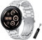 TiMOVO Bracelet de Montre en Métal Compatible avec Google Pixel Watch 41 mm, Bracelet Remplaçable Amovible en Acier Inoxydable pour Google Pixel Watch 3/2/1 41 mm, Argent