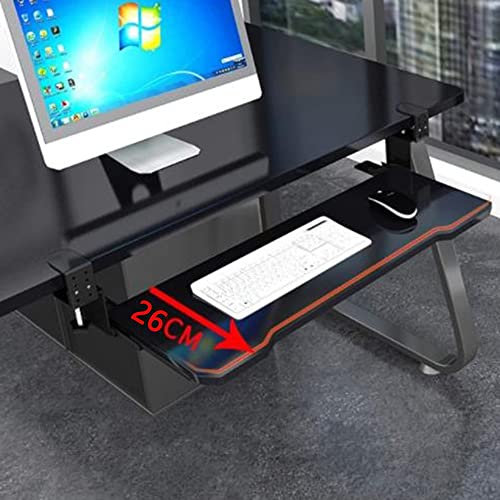 IUBGFTO Under Desk Keyboard Drawer, 30(75cm) Keyboard Tray Ergonomic, Adjustable Keyboard Pull Out Platform,Slide-Out Stand with C Clamp (White 75 * 26cm/30 * 10inch)