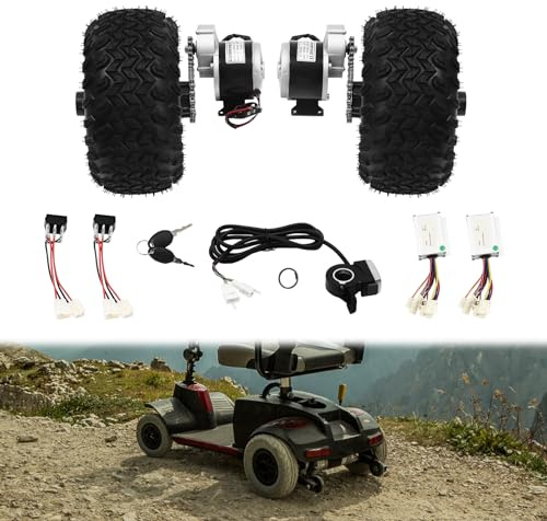 Motor Drive Air Wheel Umrüstsatz, DSYOGX 24V 250W Bürsten-Getriebemotor Doppelradsatz für Kleine Go-Karts, Elektrische Rollstühle und Senioren-Mobilitätsroller Geeignet