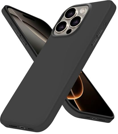 Whew für iPhone 16 Pro Max Hülle, Ultra Dünn Weicher Silikon Handyhülle, Matt Stoßfest Kratzfest Anti-Fingerabdruck Schutzhülle, Extrem Haltbarkeit Samtige Touch für iPhone 16 Pro Max Case, Schwarz