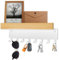 TINIFO Schlüsselbrett Holz mit Ablage – Schlüsselhalter Wand Weiß, Modern Schlüsselablage mit 8 Haken für Flur Küche, Eingangsbereich