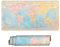 Mousepad World Map Desk Mat Large (28 x 12 x 0.12 inch), Non-Slip Water-Resistant White Gaming Mouse Pad Stitched Edges Desk Pad, Soft Smooth Surface Desk Matt, Mouse Pads for Office Gaming Room V-J