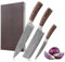 Wakoli EDIB 3er Damastmesser Set mit Chefmesser, Nakiri und Allzweckmesser I Profi Küchenmesser Set aus 67 Lagen mit VG10-Kern I Scharfe Kochmesser für präzises Schneiden in Geschenkbox
