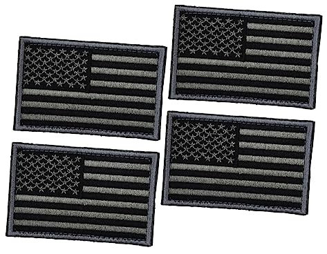 DIYEAH selbstklebender usa flag 4 Stück patch flaggen aufkleber selbstklebende flicken Hut Abzeichen Stolz-Flagge Flecken USA-Flaggen-Patch amerikanische flagge patch Dark Grey Taktische Flaggen
