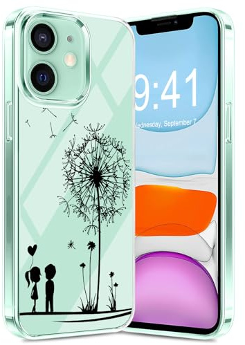 Transparente Handyhülle Kompatibel mit iPhone 11 Hülle Durchsichtig Dünn Silikon Dandelion Blumen Muster Handy Tasche Case für iPhone 11 Bunt TPU Bumper Stoßfest Schutzhülle für iPhone Handy (A)