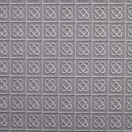 Kt KILOtela - Bedruckter Leinenstoff, Dekoration, Tapisserie, Kissen, Vorhänge, Taschen, Tischdecken, Bastelarbeiten, 100 cm Länge x 280 cm Breite, Panot, Barcelona, Fliesen, Grau, 1 Meter