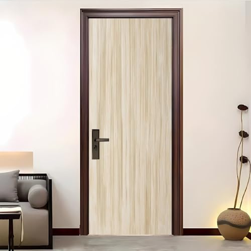 3D Kreative Türaufkleber 90x200 cm Einfache Strichzeichnungen Türfolie Selbstklebend - Wasserdicht Abnehmbare Vinyl Fototapete Türposter, Beige DIY Türtapete Selbstklebend für Innentüren