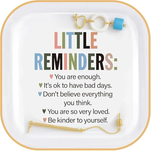 Titanape Little Reminders Gifts for Women Colleagues, Positive Trinket Dish | Friend Birthday Gift Female, Leaving Gifts for Colleagues, Daughter, Birthday Christmas Gift, Decorative Bedside Ring Dish