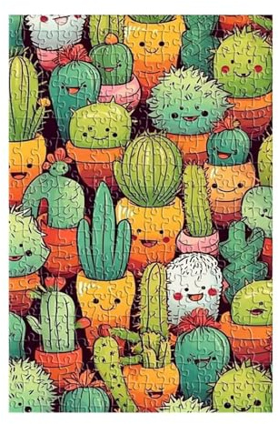 Puzzle 1500 Teile, Cartoon Kaktus Puzzle Erwachsene, Klassische Puzzles, Anspruchsvoll Impossible Puzzle 87x57 cm für Geschenk und Home Decoration