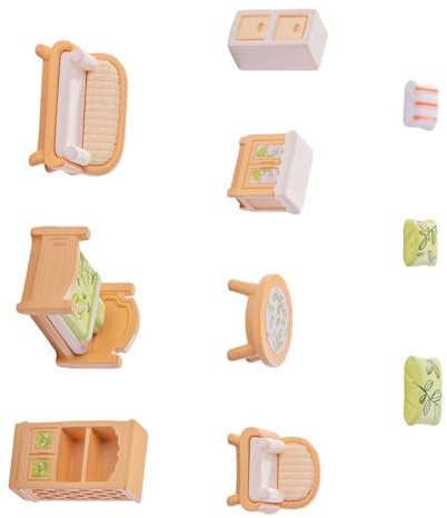 Kaeltsyn Accessori creativi per la casa delle Bambole Set in Miniatura per Soggiorno a Tema Cinese con Design Gigli per Set mobili per casa delle Bambole