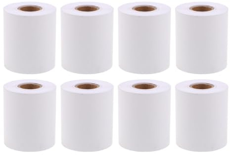 BESTYASH 8 Rollen Rollenpapier für Tragbaren Drucker Weißes Thermodruckerpapier für Optometriegeräte mit Verblassschutz Breite Kompatibilität für Optiker und Brillenladen