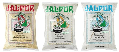 Jalpur Millers Flour Combo Pack 3kg | Gram Flour, Millet Flour & Sorghum Flour Combo | Premium Vegetarian Flour Combo Pack for Everyday Indian Cooking