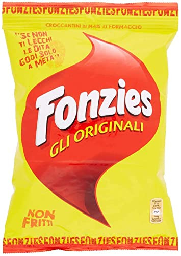 10x Fonzies Italian Cheese Flavour Crisps Chips Corn Snack Original 100g
