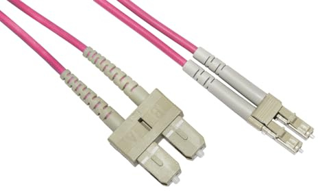 LINK LKLCSC4520 - Cavo Fibra Ottica LC-SC Multimode OM4 50/125 Duplex 20 Metri – Alta Velocità per Networking, Server e Data Center