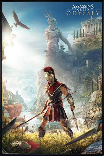 Assassin's Creed Odyssey Poster Keyart (93x62 cm) gerahmt in: Rahmen schwarz