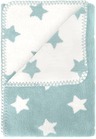 kids&me® warme Babydecke aus Bio Baumwolle - Erstlingsdecke für Babys - Einschlagdecke/Schmusedecke für Babyschale, Kinderwagen und Babybett Made in Germany in blassblau | Maße: 70x100cm