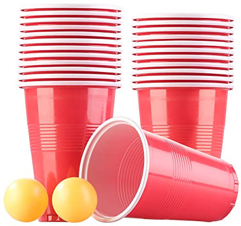 infactory Jeu à Boire Bière-Pong avec 2 balles et 24 gobelets