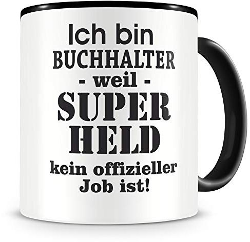 Samunshi® Buchhalter Tasse mit Spruch Geschenk für Buchhalter Mann Frau Kaffeetasse groß Lustige Tassen zum Geburtstag schwarz 300ml