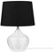 Lampe de Table ou Chevet Pied en Verre Transparent et Abat-jour en Tissu Noir E27 Max 40W Décor Design pour Salon Moderne et Élégant Beliani